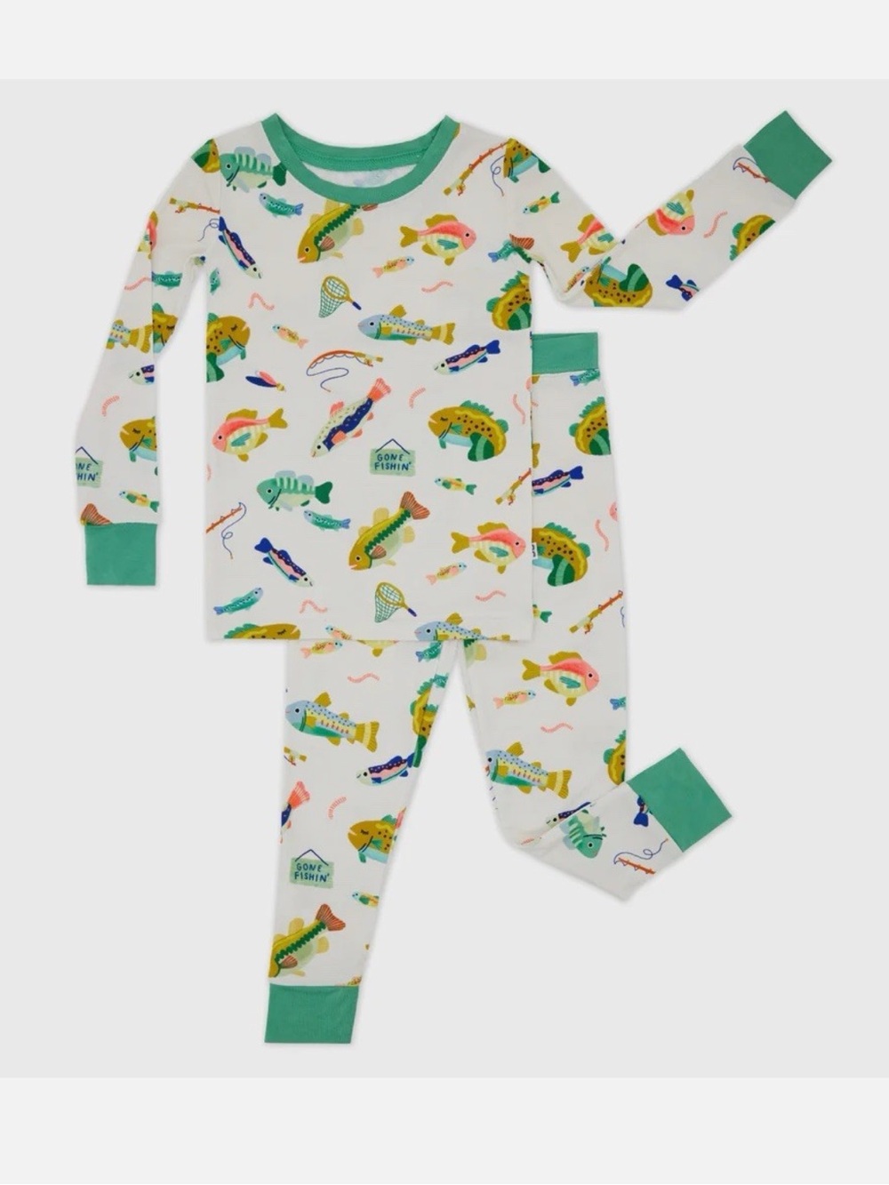🌲Little Sleepies Gone Fishin 5/6 long sleeve pants NIB